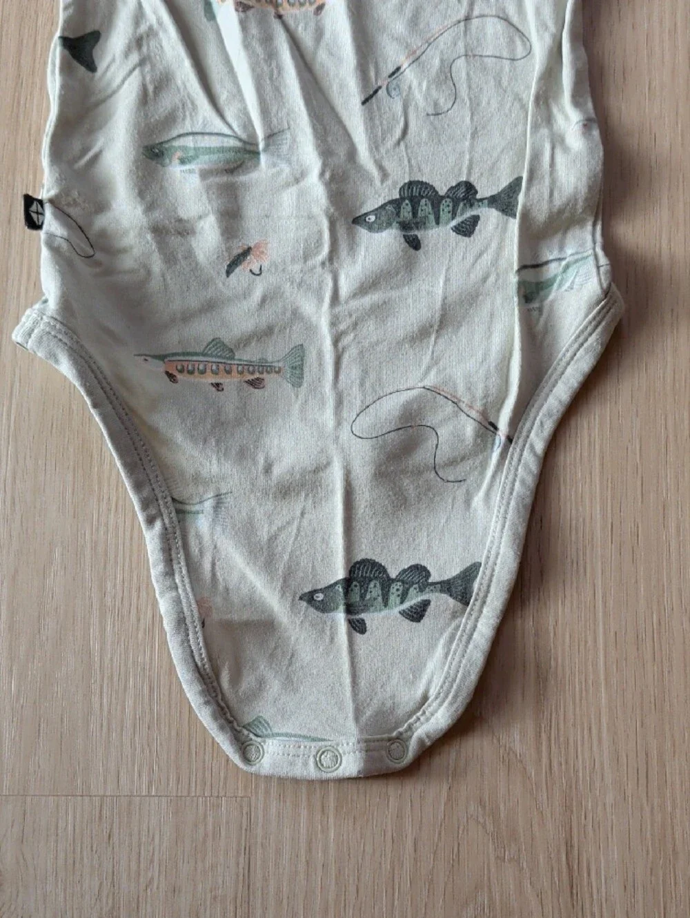 Kyte BABY Light Green Fish Print One-Piece Bodysuit